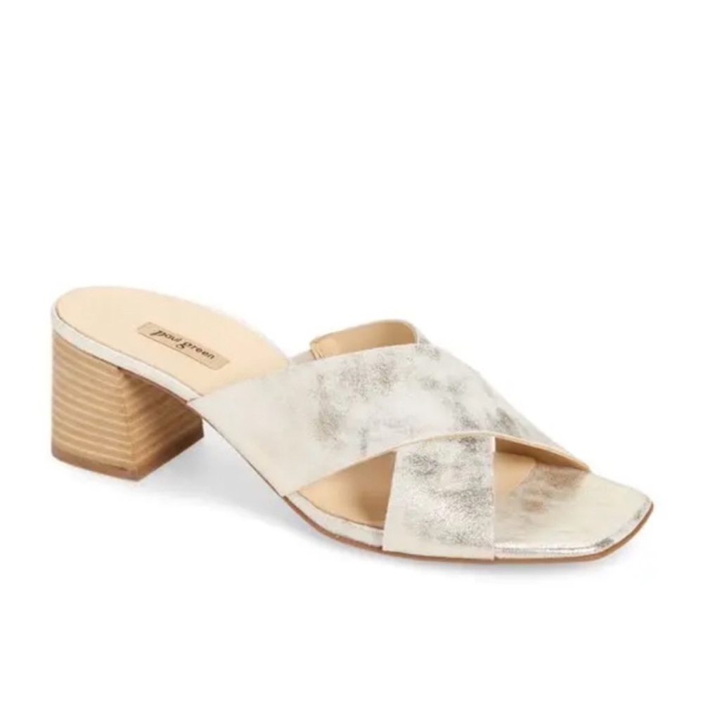 NEW Paul Green Cici Slide Sandal Mineral Antic Metallic Size 7.5 US 5 UK